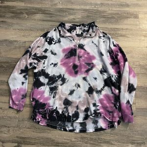 Victoria’s Secret PINK Quarter Zip Sweater tie dye